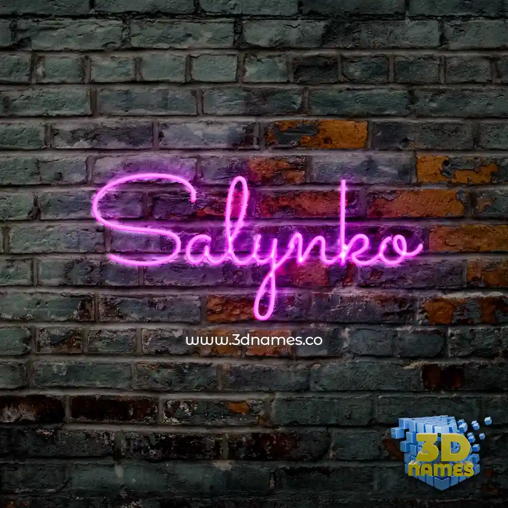 salynko in Pink Neon style - 3D name wallpaper