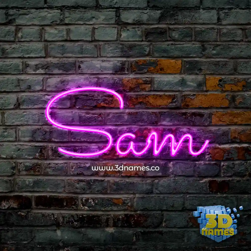 sam in Pink Neon style - 3D name wallpaper