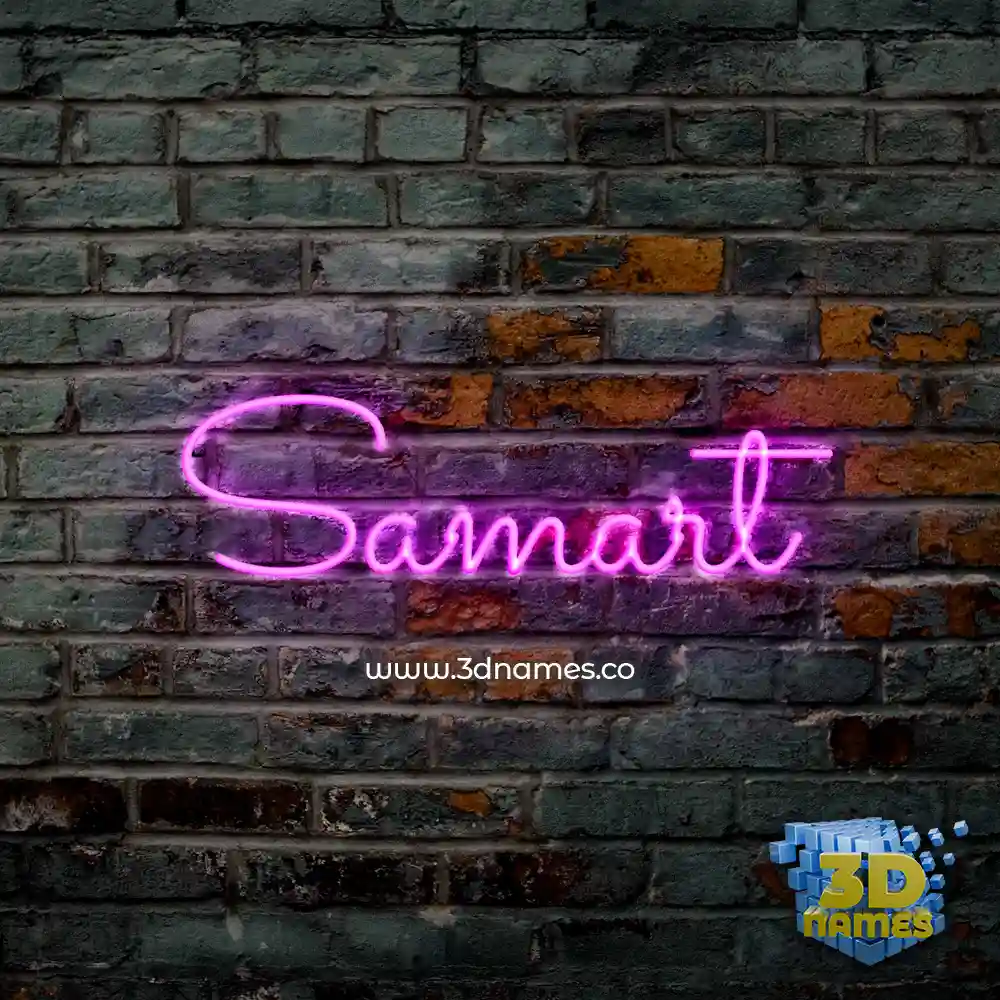 samart in Pink Neon style - 3D name wallpaper