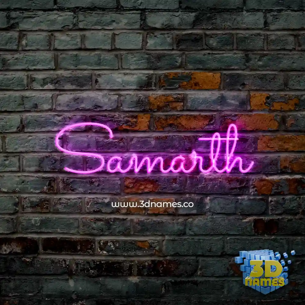 samarth in Pink Neon style - 3D name wallpaper