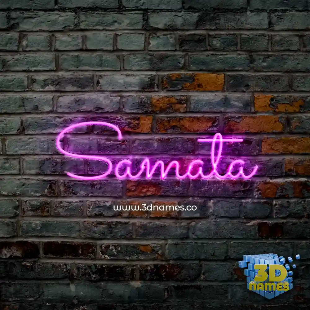 samata in Pink Neon style - 3D name wallpaper