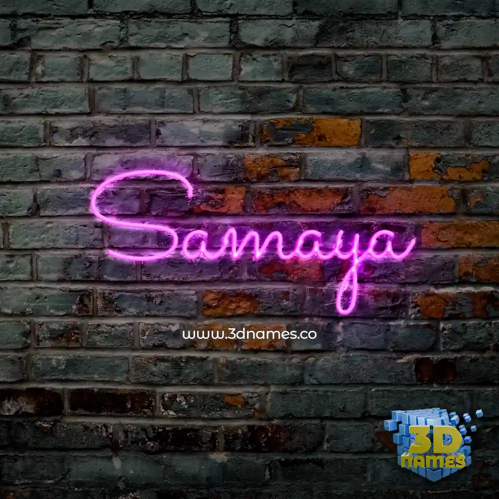 samaya in Pink Neon style - 3D name wallpaper
