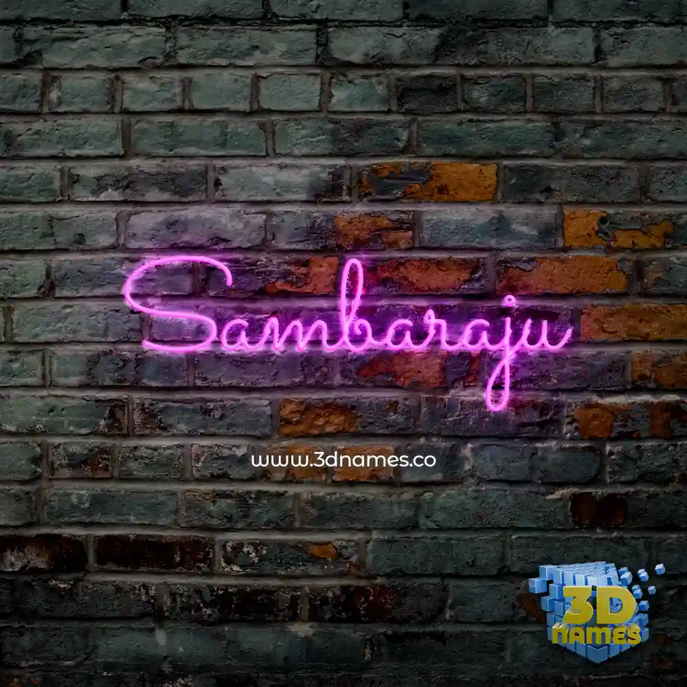 sambaraju in Pink Neon style - 3D name wallpaper