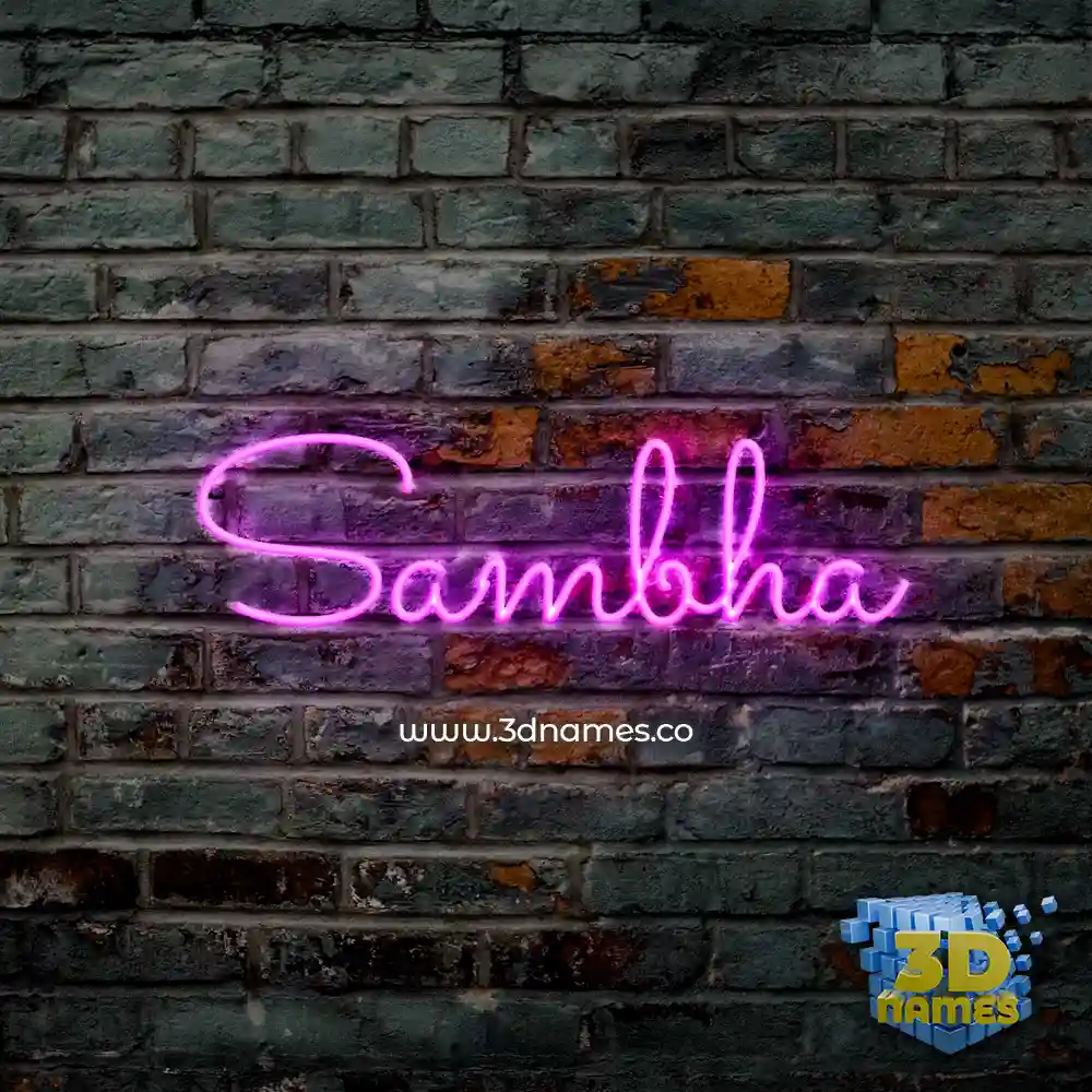 sambha in Pink Neon style - 3D name wallpaper