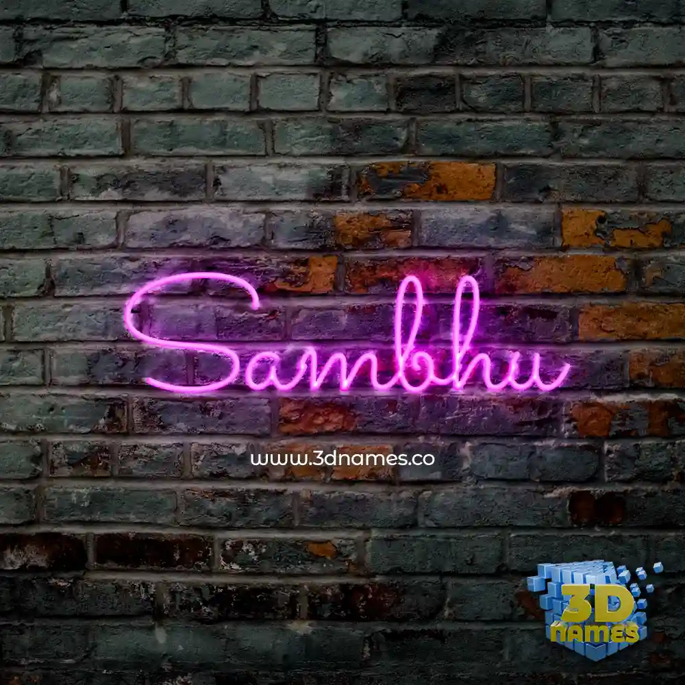 sambhu in Pink Neon style - 3D name wallpaper