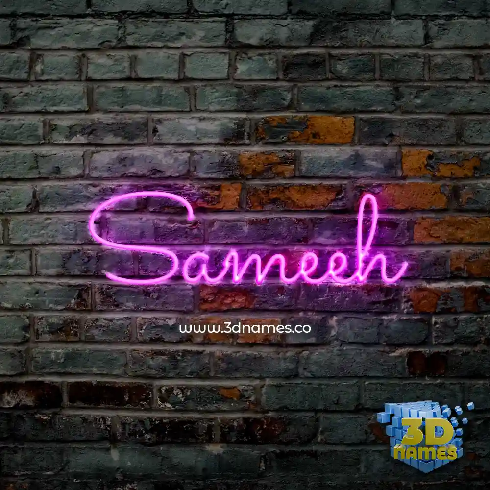 sameeh in Pink Neon style - 3D name wallpaper