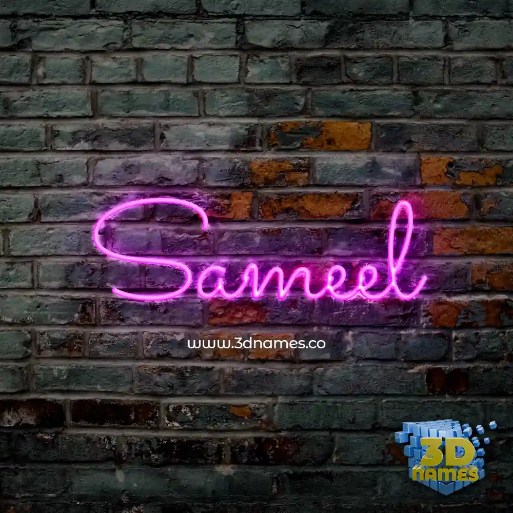 sameel in Pink Neon style - 3D name wallpaper