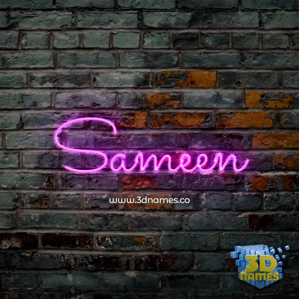 sameen in Pink Neon style - 3D name wallpaper