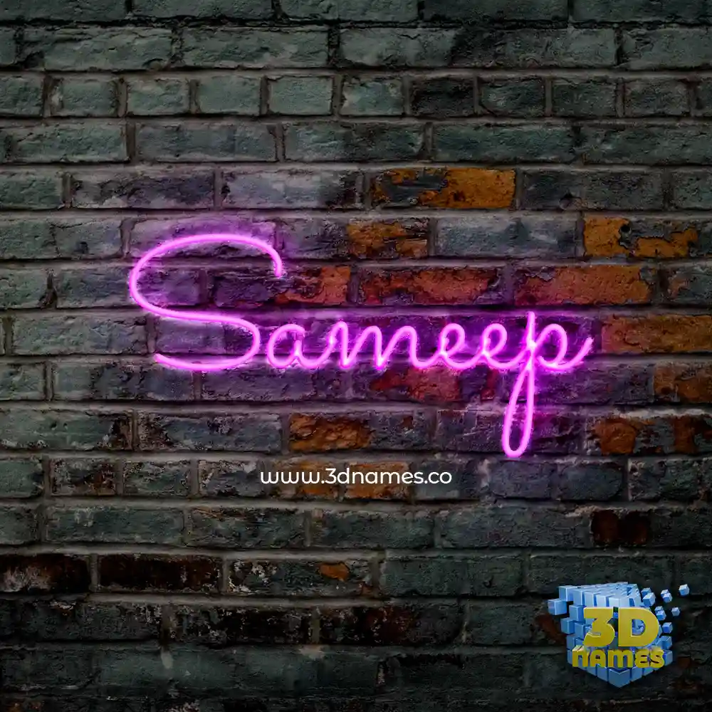 sameep in Pink Neon style - 3D name wallpaper