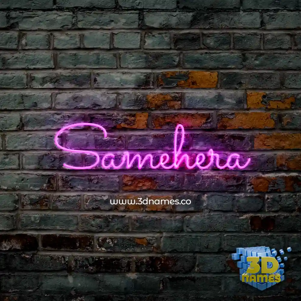 samehera in Pink Neon style - 3D name wallpaper