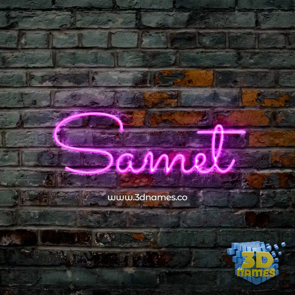 samet in Pink Neon style - 3D name wallpaper