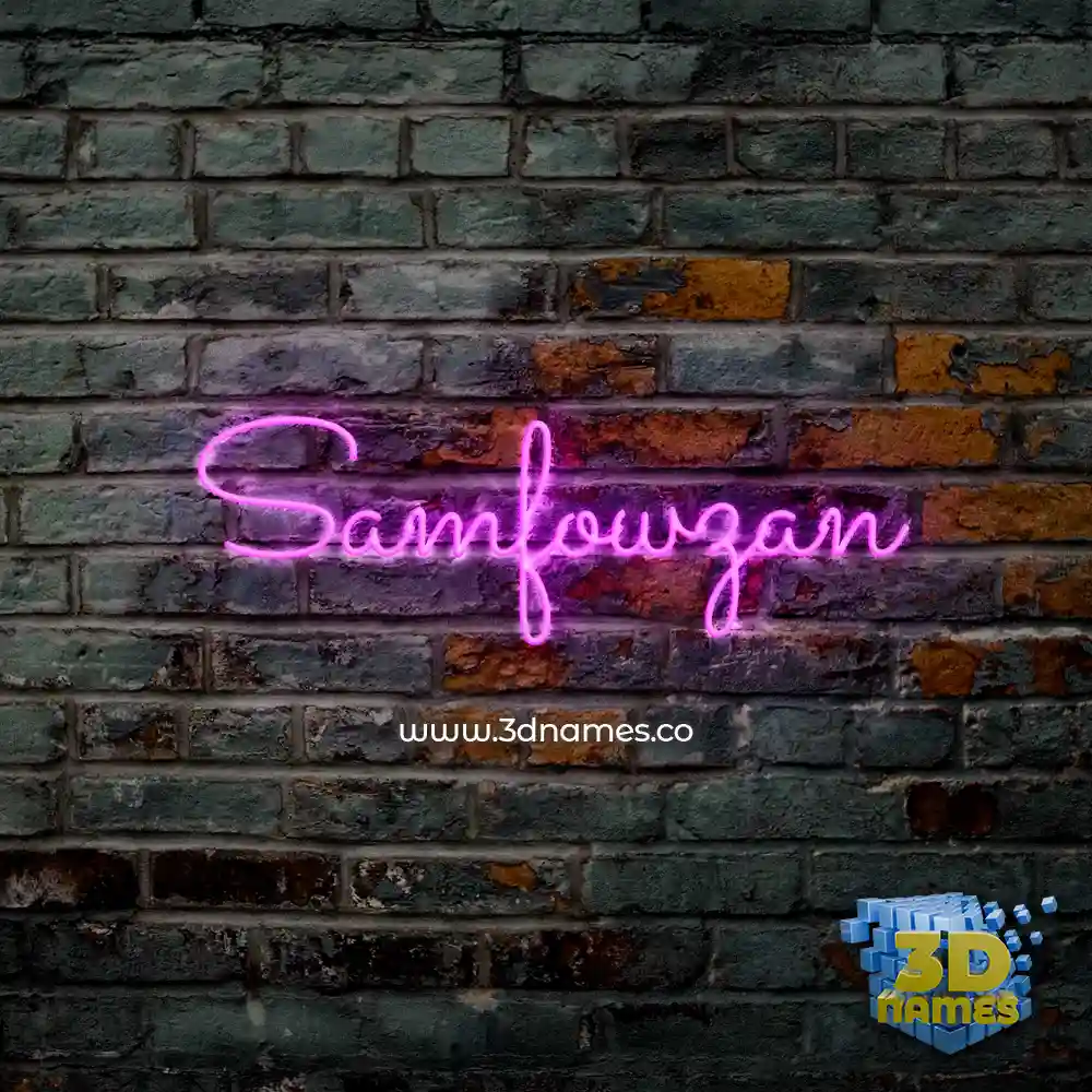 samfowzan in Pink Neon style - 3D name wallpaper