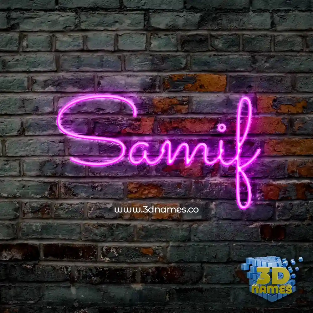 samif in Pink Neon style - 3D name wallpaper