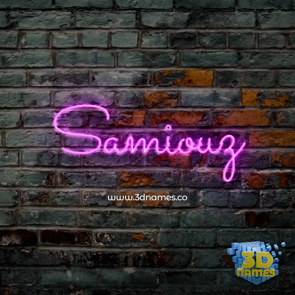 samiouz in Pink Neon style - 3D name wallpaper