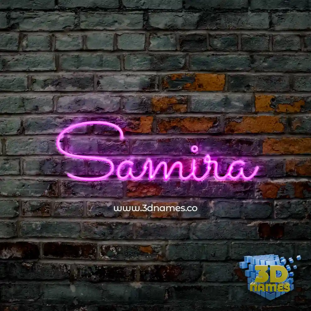 samira in Pink Neon style - 3D name wallpaper