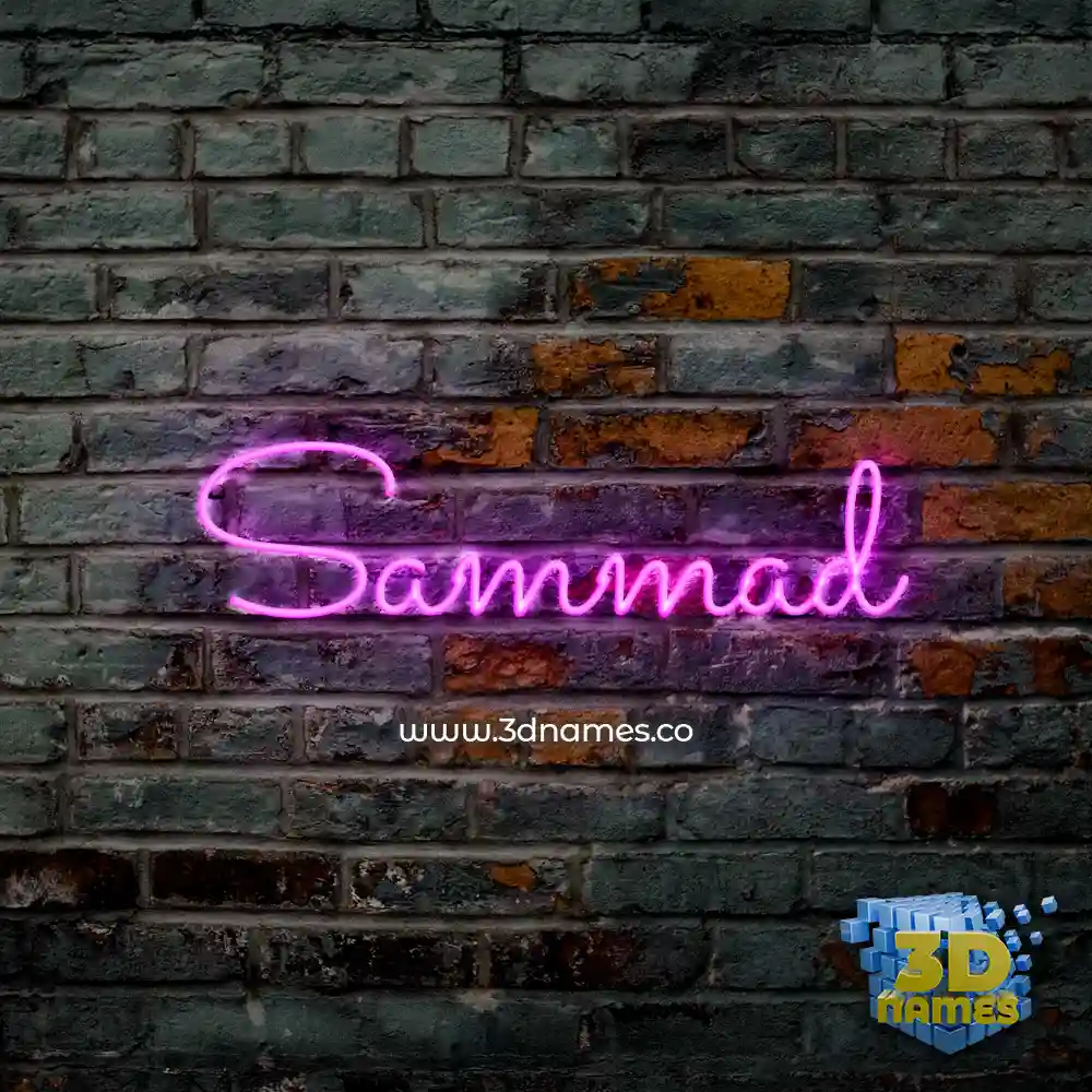 sammad in Pink Neon style - 3D name wallpaper