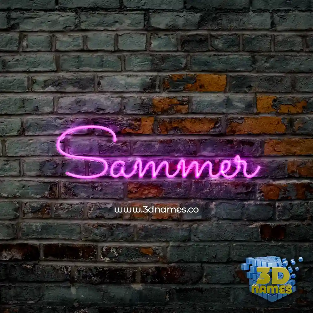 sammer in Pink Neon style - 3D name wallpaper