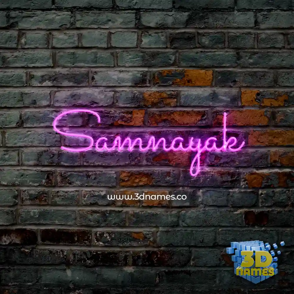 samnayak in Pink Neon style - 3D name wallpaper