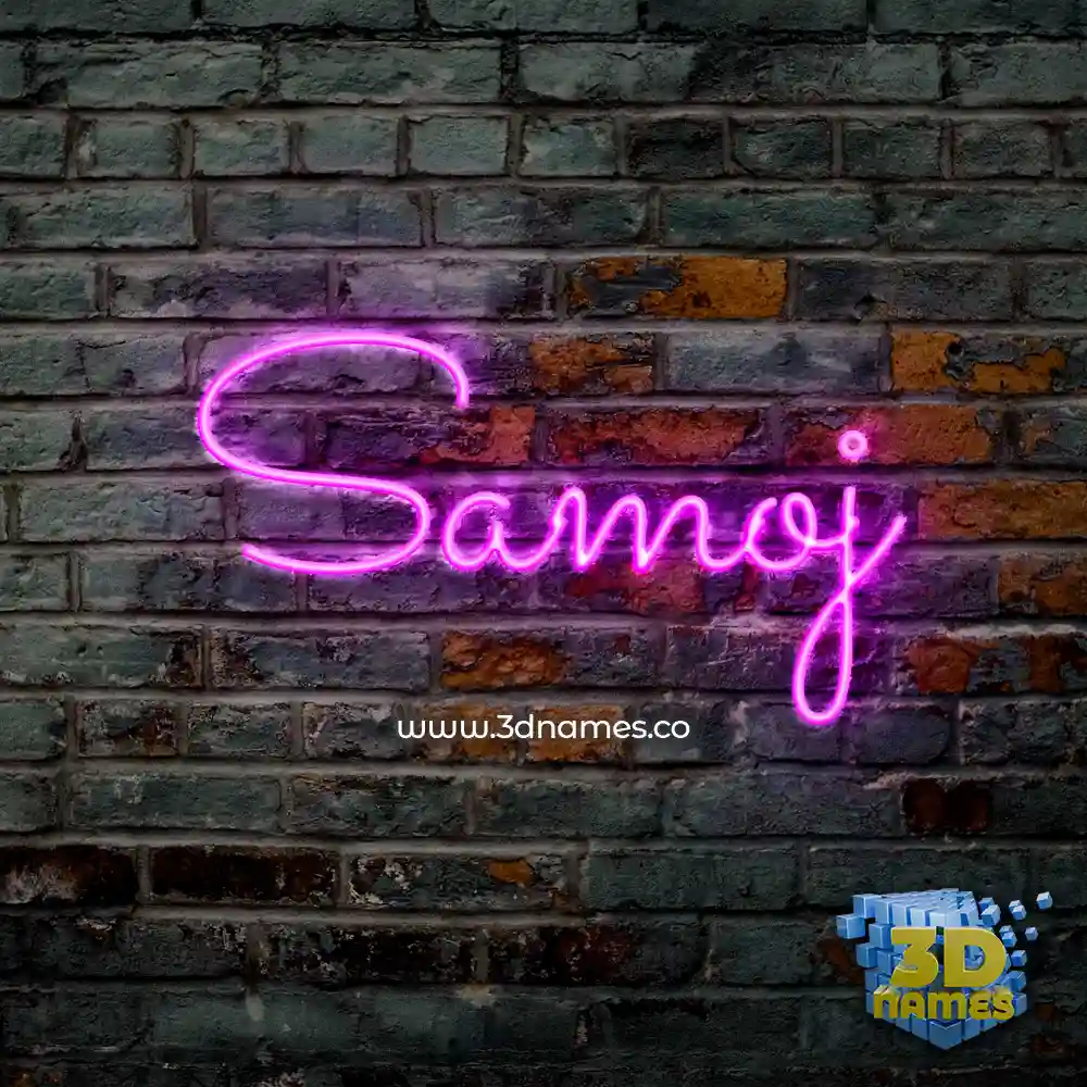 samoj in Pink Neon style - 3D name wallpaper
