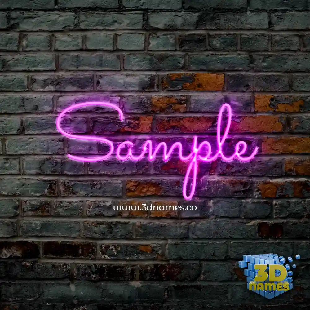 sample in Pink Neon style - 3D name wallpaper