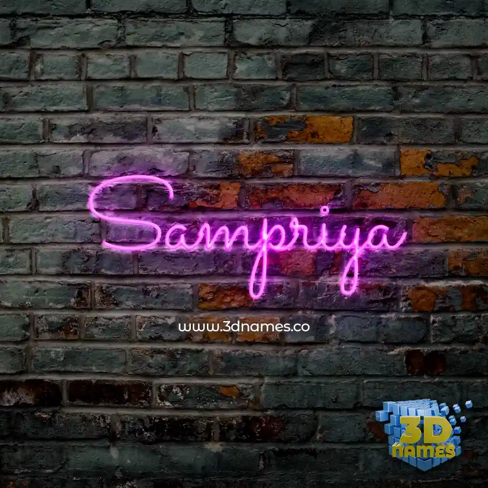 sampriya in Pink Neon style - 3D name wallpaper