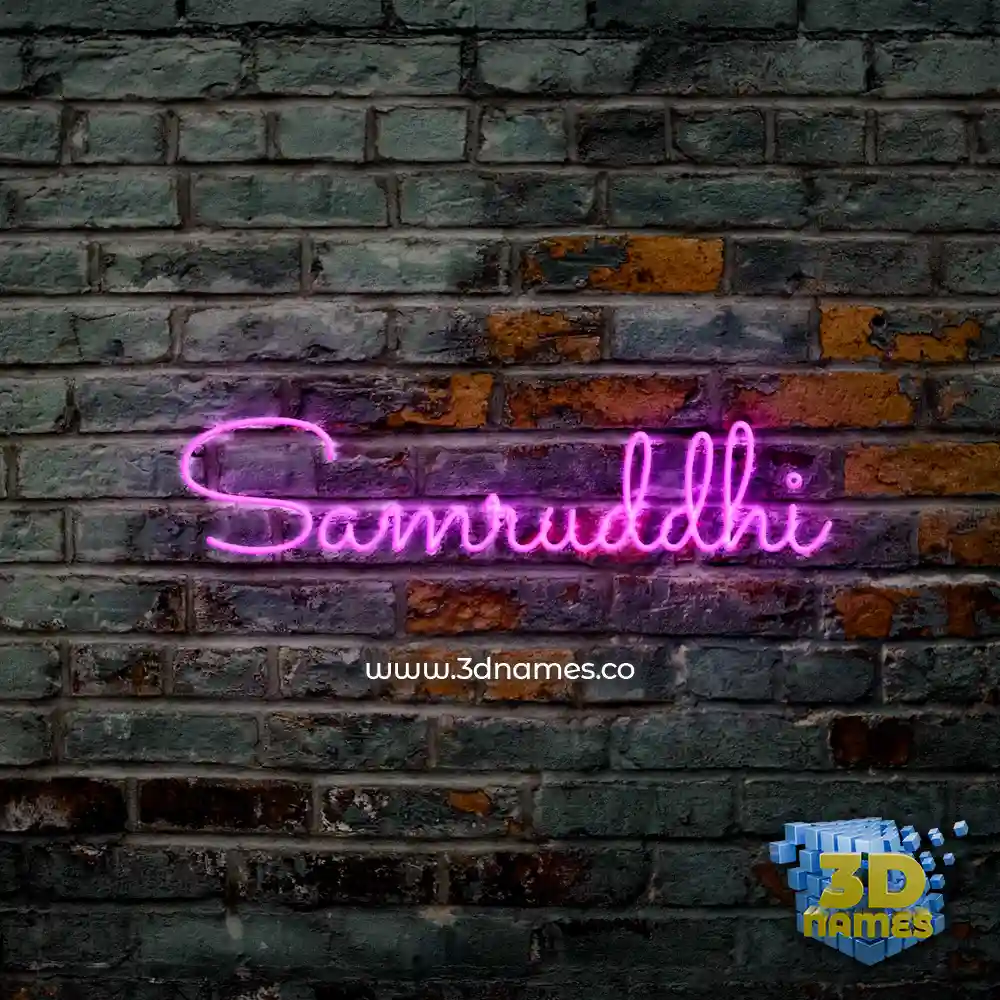 samruddhi in Pink Neon style - 3D name wallpaper