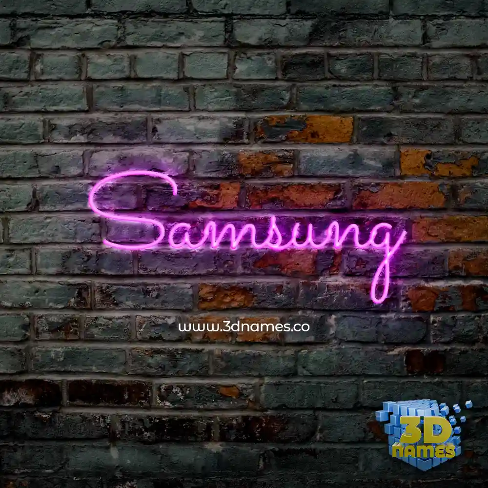 samsung in Pink Neon style - 3D name wallpaper