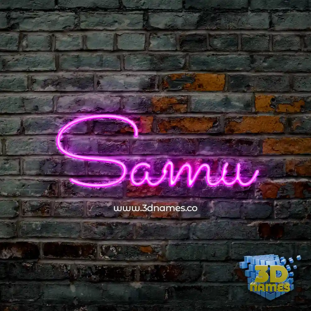 samu in Pink Neon style - 3D name wallpaper