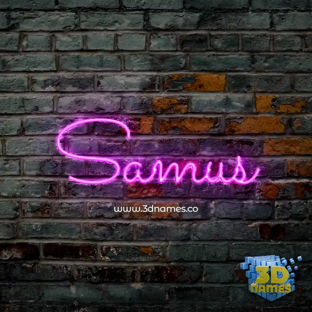 samus in Pink Neon style - 3D name wallpaper