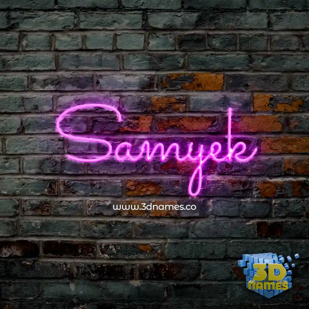 samyek in Pink Neon style - 3D name wallpaper