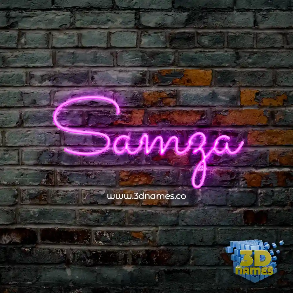 samza in Pink Neon style - 3D name wallpaper
