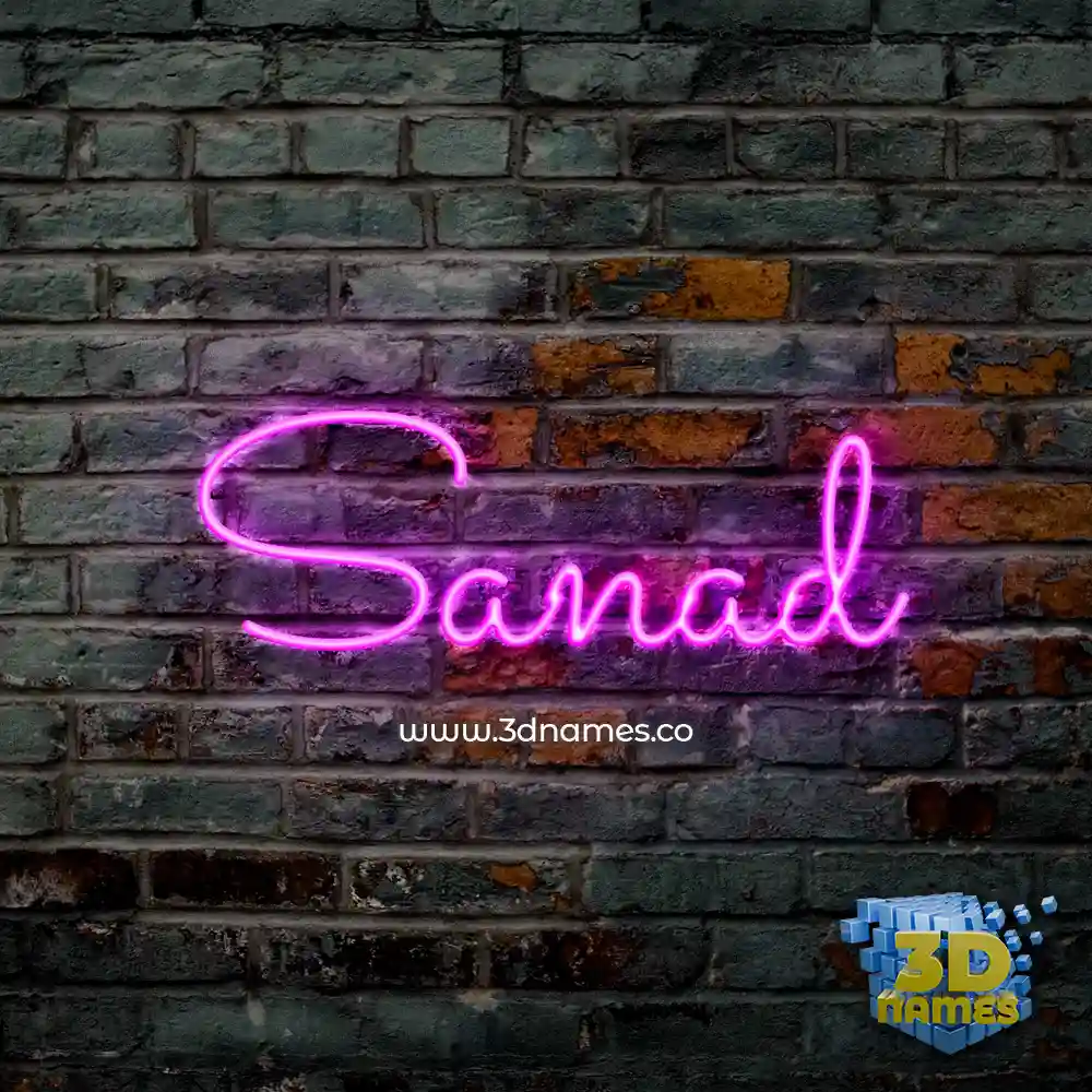sanad in Pink Neon style - 3D name wallpaper