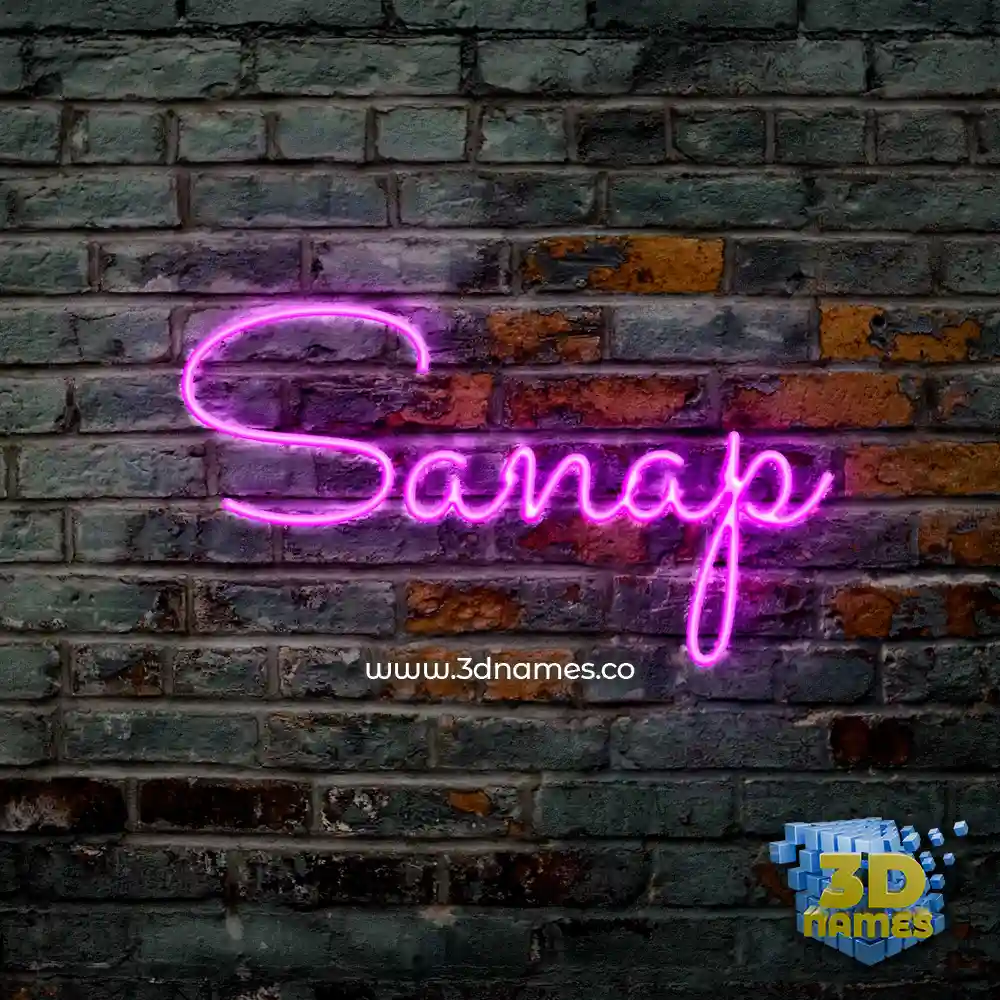 sanap in Pink Neon style - 3D name wallpaper