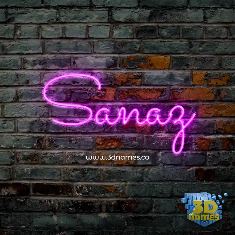 sanaz in Pink Neon style - 3D name wallpaper