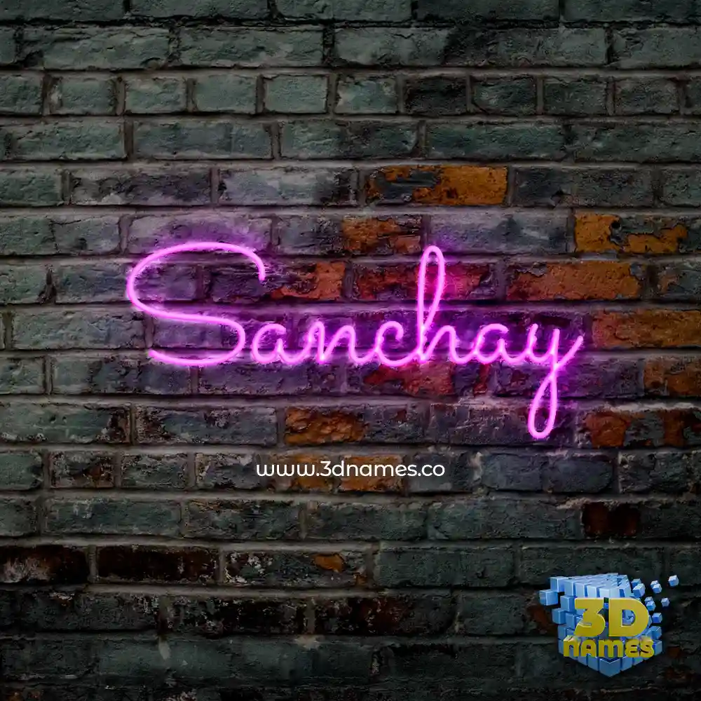 sanchay in Pink Neon style - 3D name wallpaper