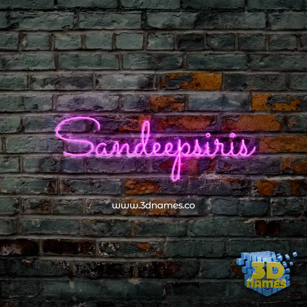 sandeepsiris in Pink Neon style - 3D name wallpaper