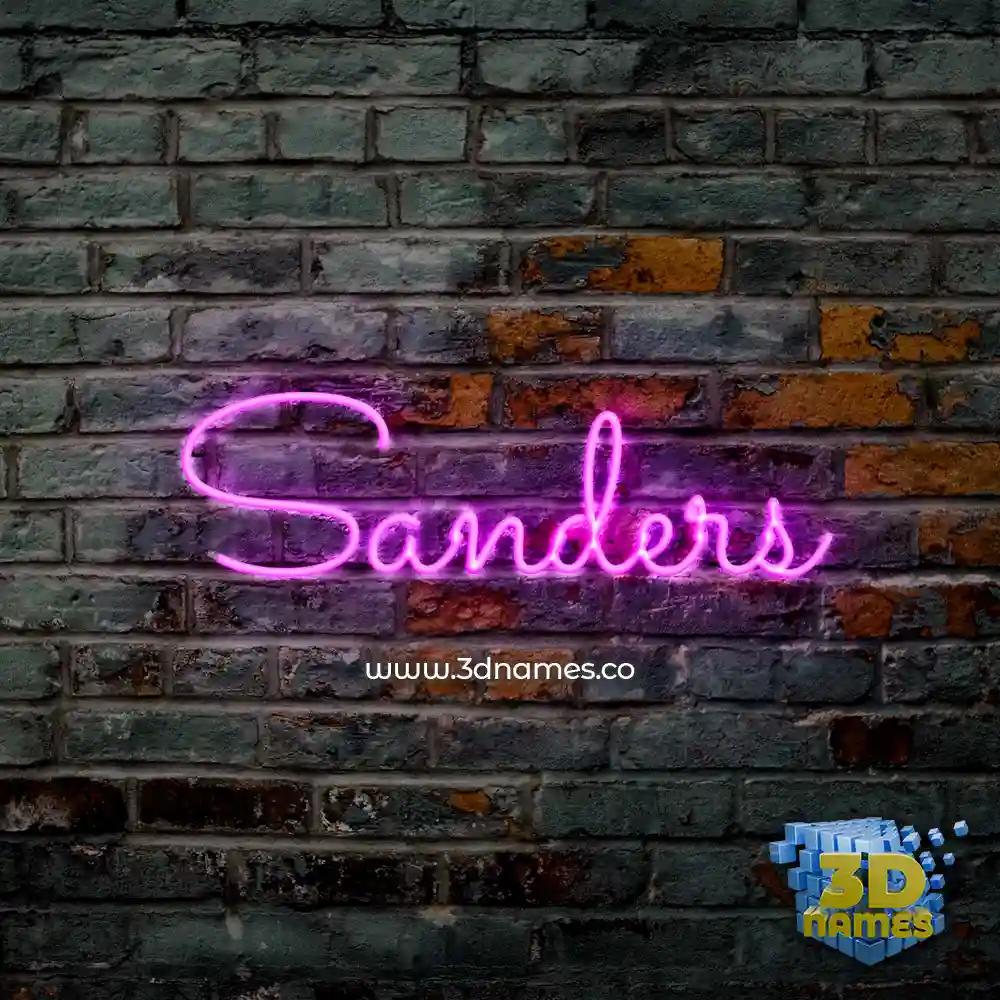 sanders in Pink Neon style - 3D name wallpaper