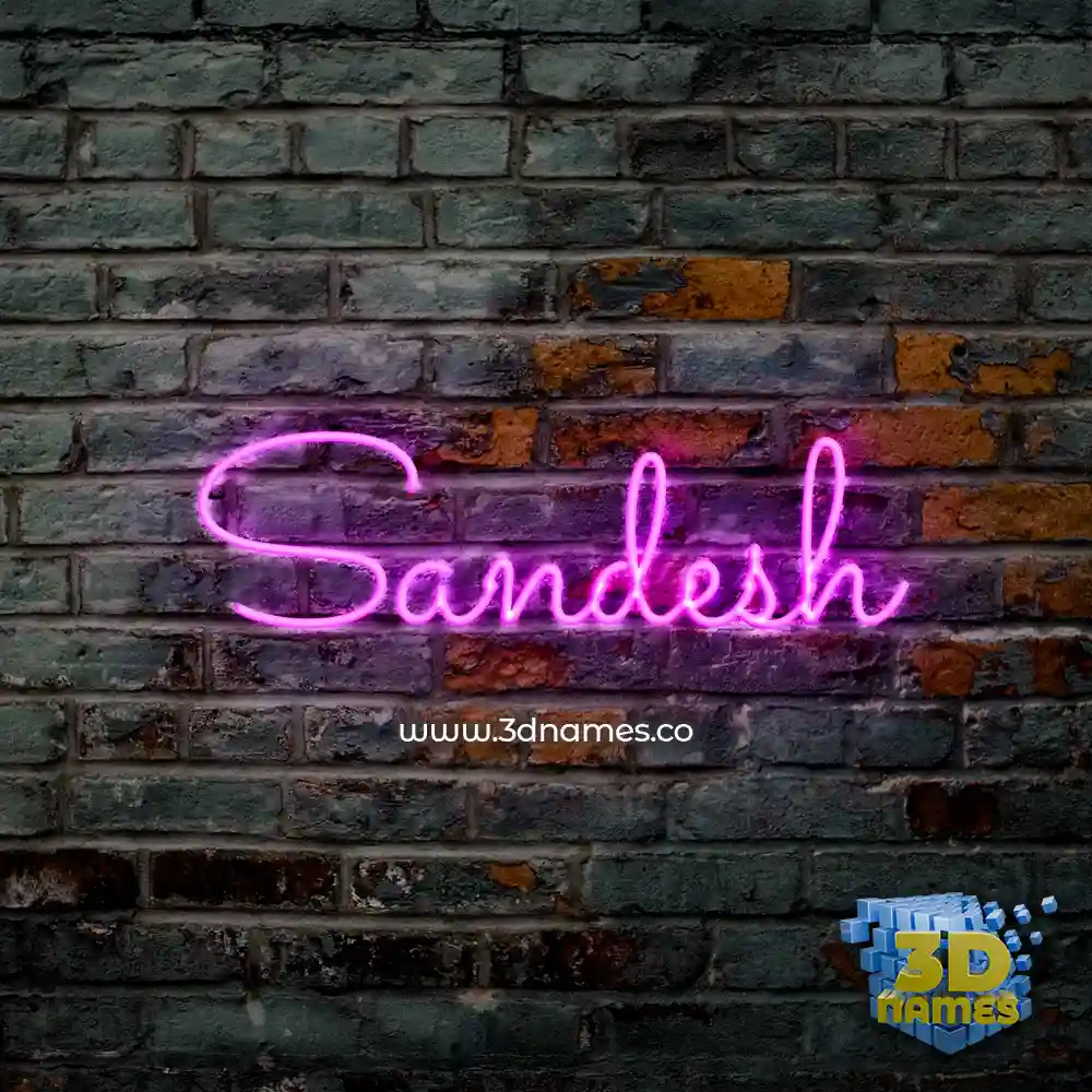 sandesh in Pink Neon style - 3D name wallpaper