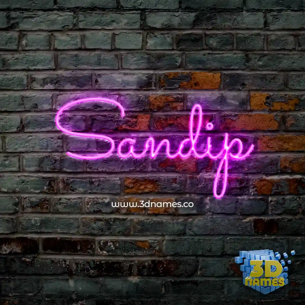sandip in Pink Neon style - 3D name wallpaper