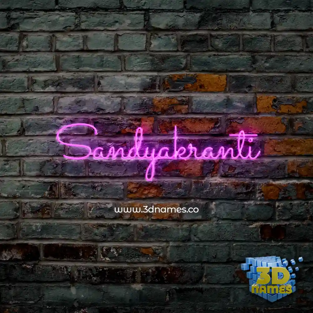sandyakranti in Pink Neon style - 3D name wallpaper
