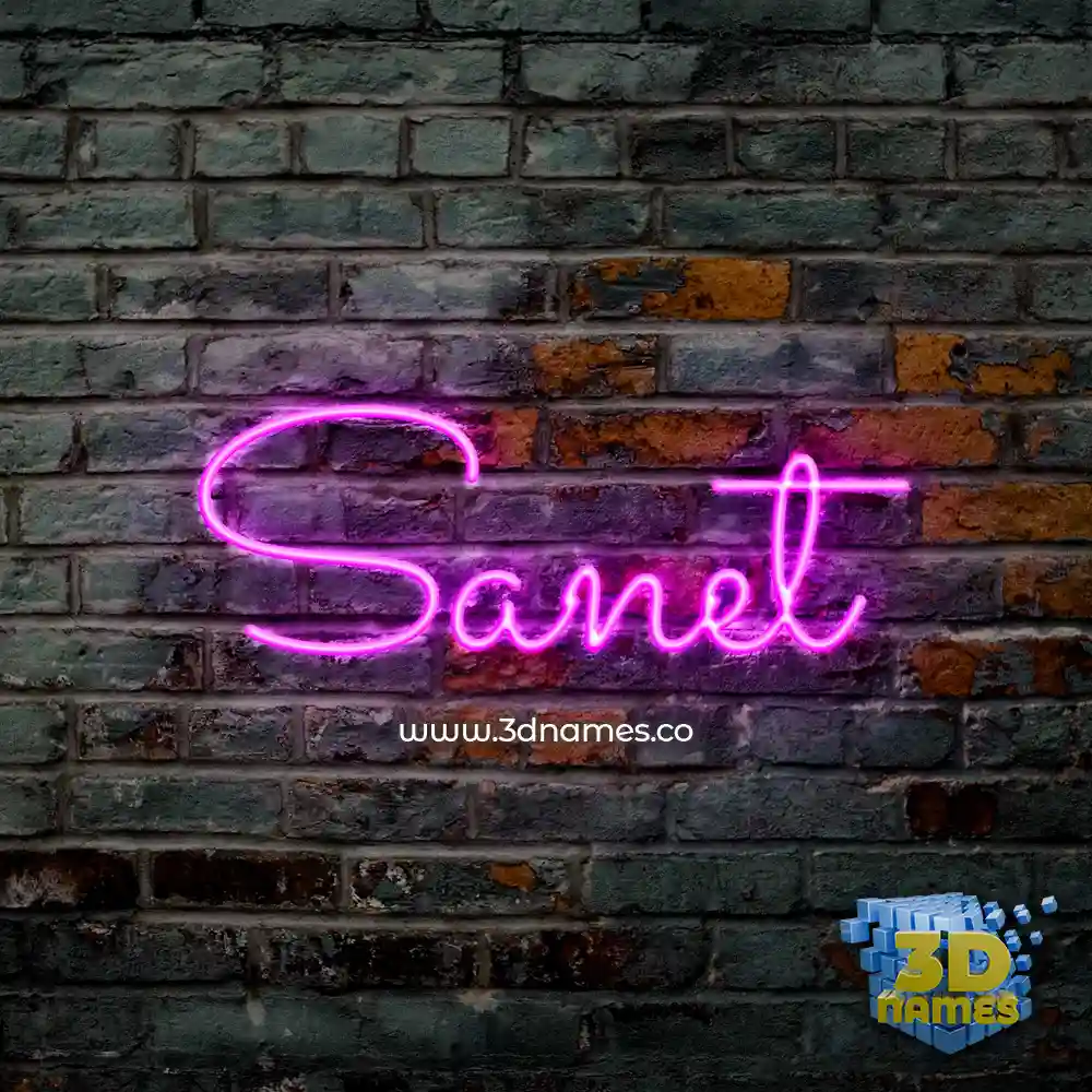 sanet in Pink Neon style - 3D name wallpaper