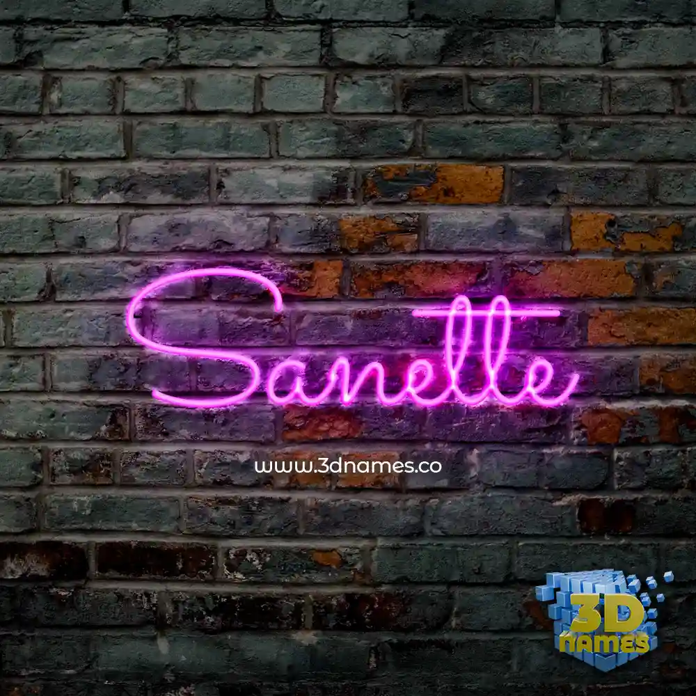 sanette in Pink Neon style - 3D name wallpaper