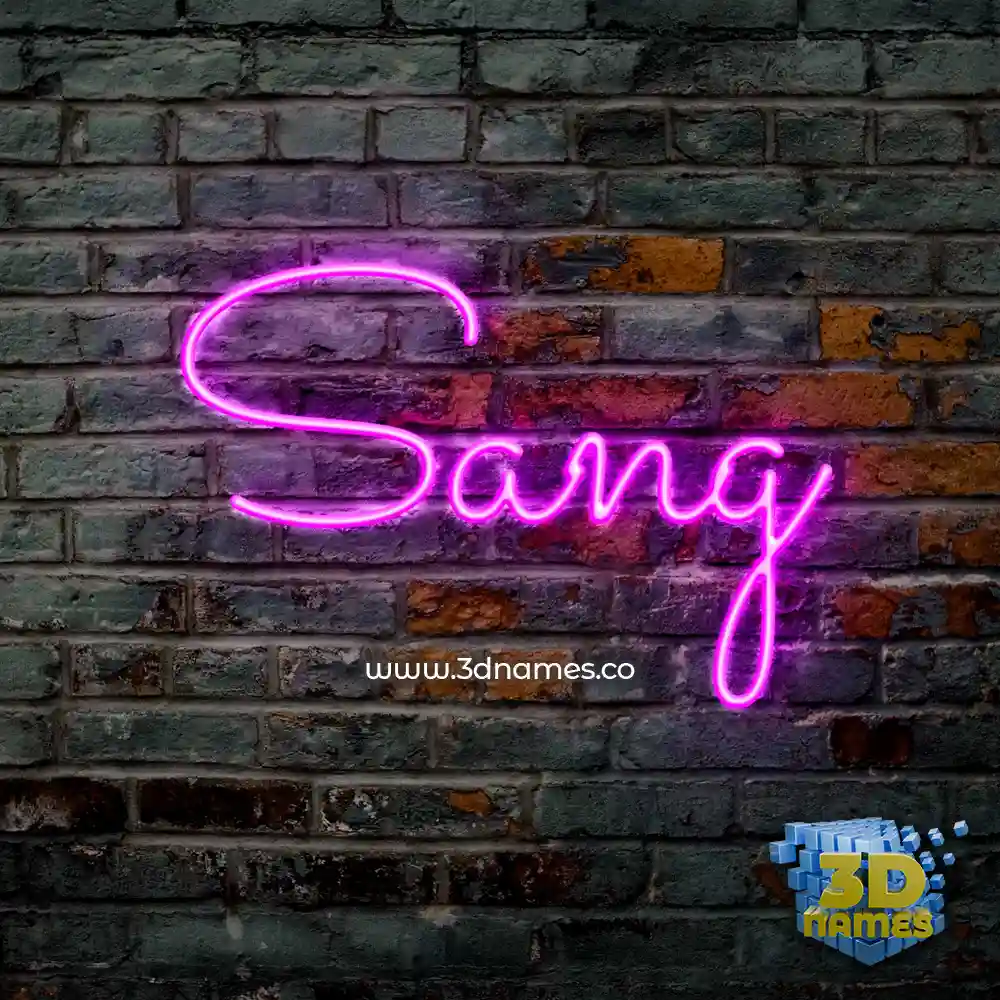sang in Pink Neon style - 3D name wallpaper