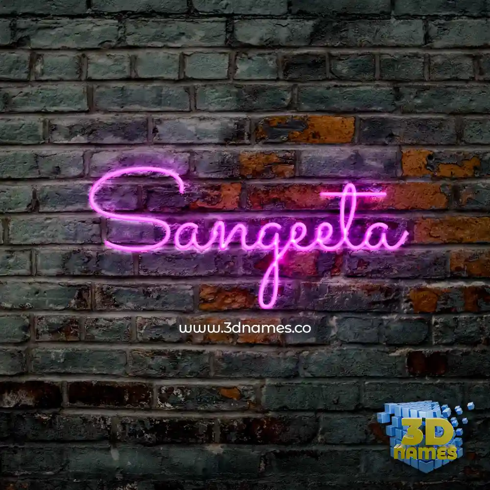 sangeeta in Pink Neon style - 3D name wallpaper
