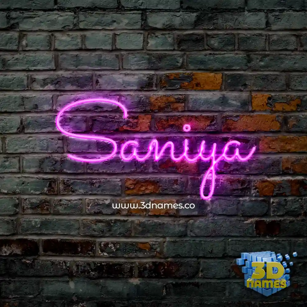 saniya in Pink Neon style - 3D name wallpaper