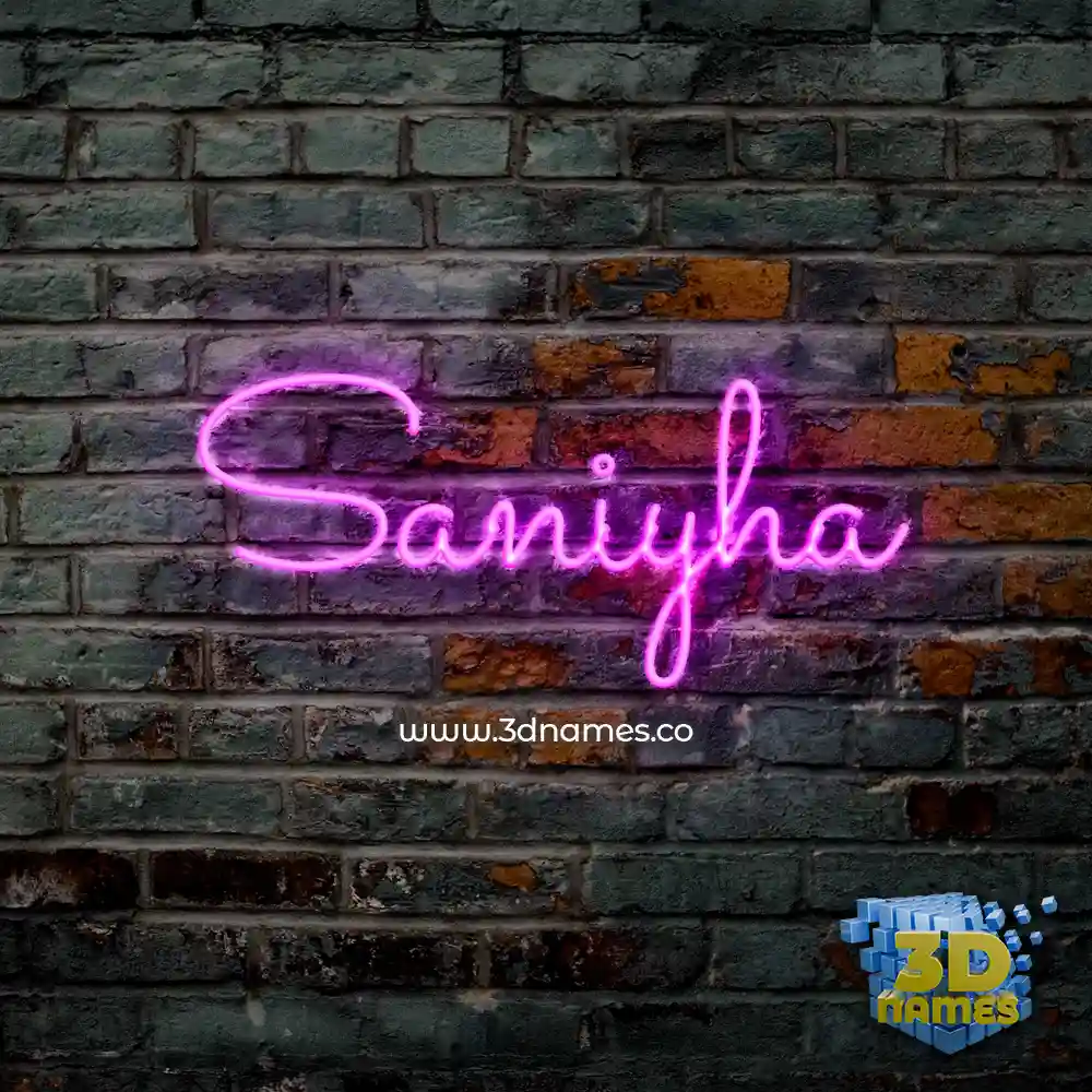 saniyha in Pink Neon style - 3D name wallpaper
