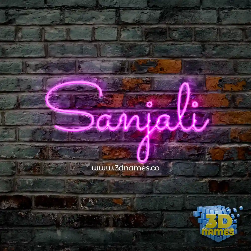 sanjali in Pink Neon style - 3D name wallpaper