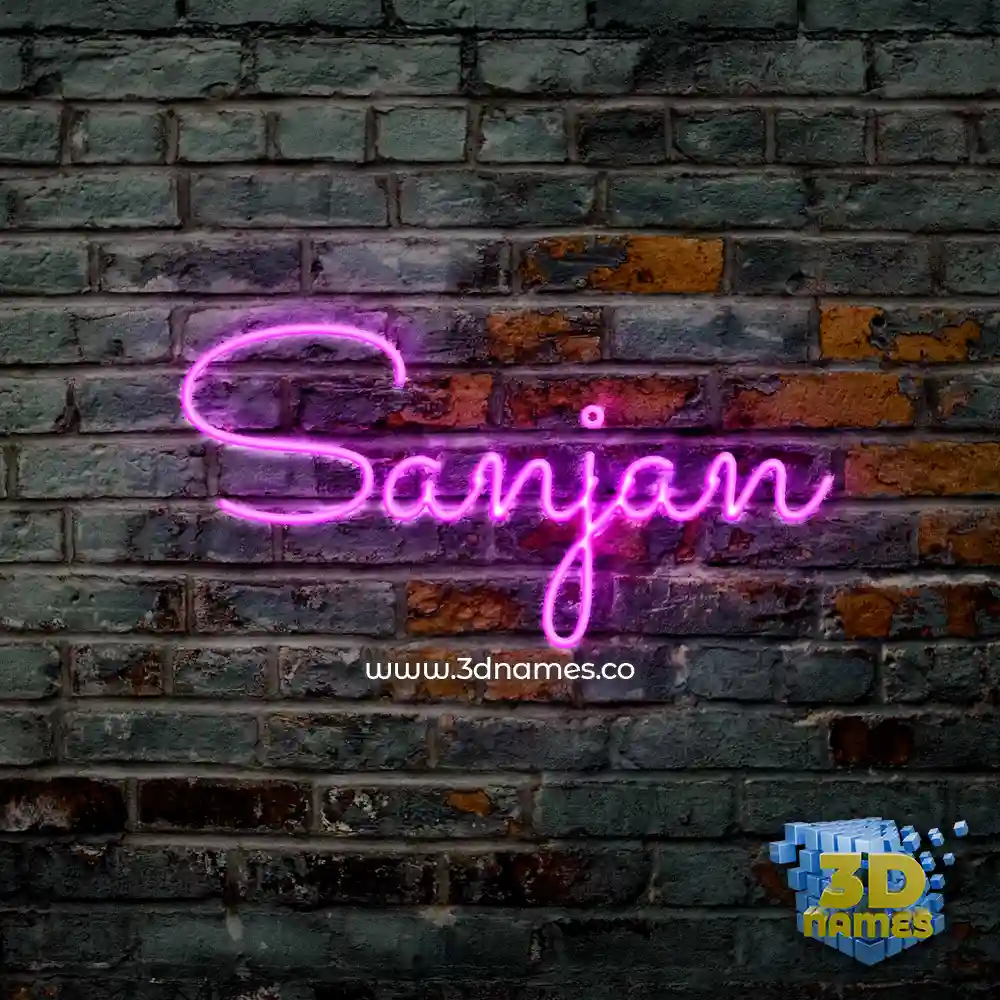 sanjan in Pink Neon style - 3D name wallpaper