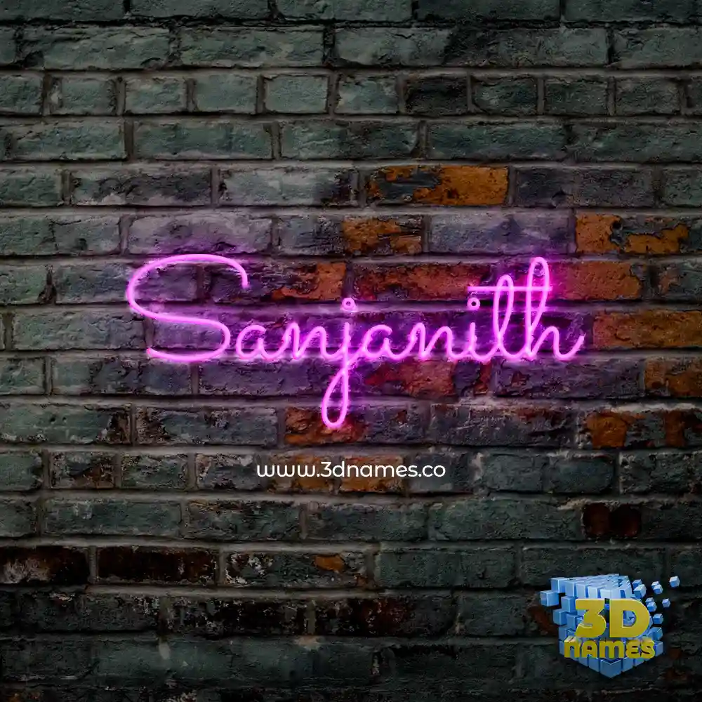 sanjanith in Pink Neon style - 3D name wallpaper