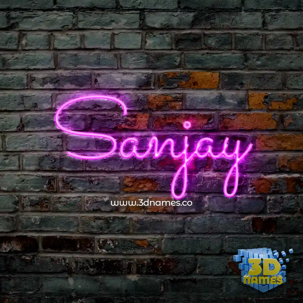 sanjay in Pink Neon style - 3D name wallpaper